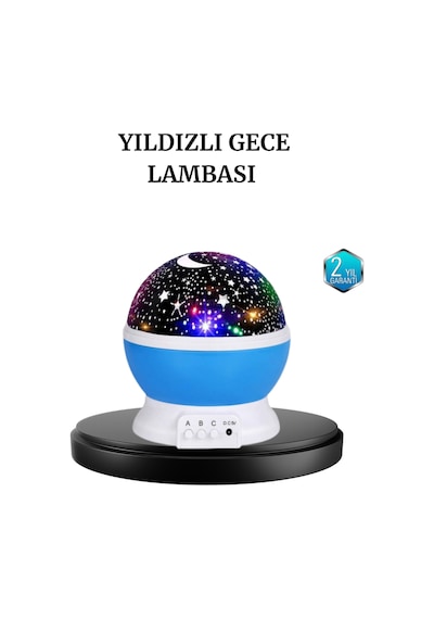 Renkli Led Gece Lambası 6 Işık Modlu Çocuk Odası Atmosfer Aydınlatma - Lisinya Mavi