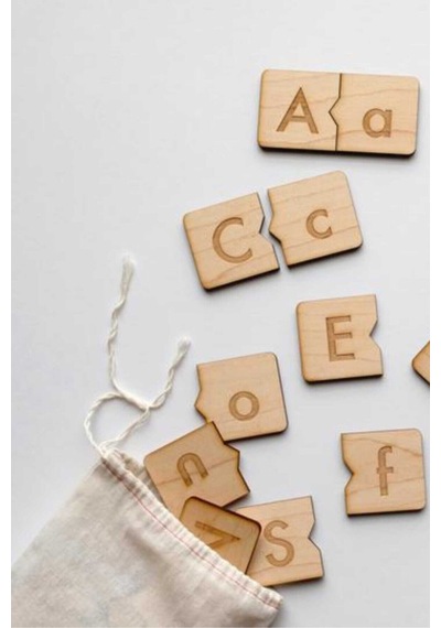 Montessori Ingilizce Türkçe Ahşap Alfabe Bulmacası Büyük Ve Küçük Harf Eşleştirme Oyunu