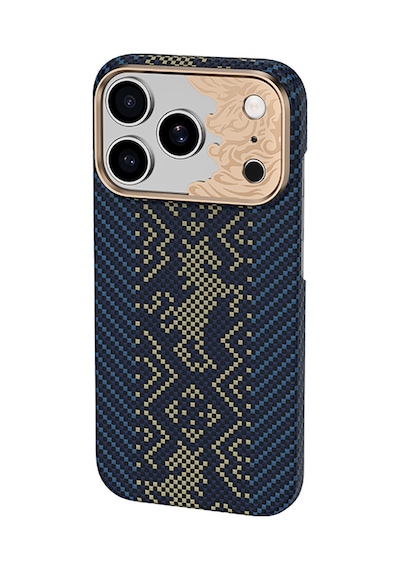 İphone 17 Pro Max Kılıf M-safe Özellikli Karbon Fiber Benks Knight Armorair Kevlar Kapak Lacivert