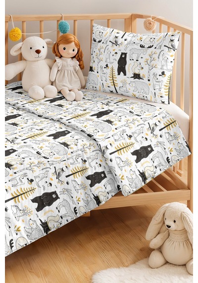 Evimde Bambaşka Orman Hayvanları Beyaz Çocuk Odası Tek Kişilik Pike Takımı-gri Sarı 160x220 CM Kapitone Yatak Örtüsü Evimde Bambaşka Orman Hayvanları Beyaz Çocuk Odası Tek Kişilik Pike Takımı-gri Sarı 160x220 CM Kapitone Yatak Örtüsü