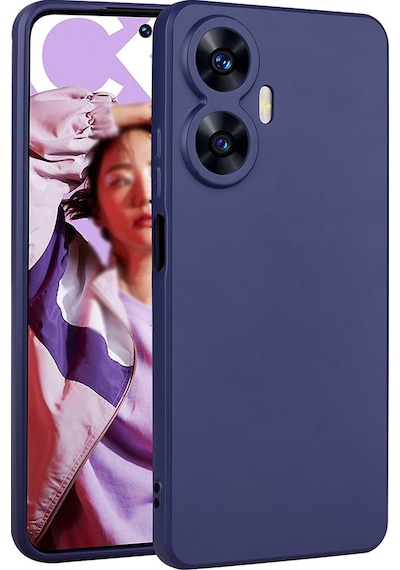 Ekılıf - Realme C55 Uyumlu Kılıf Mat Soft Premier Silikon Kapak - Mürdüm