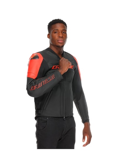 Dainese Daınese Ceket Racıng 5 Leather Blk Blk Red Fluo