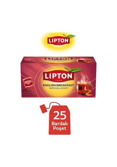Lipton English Breakfast Siyah Bardak Poşet Çay 25li