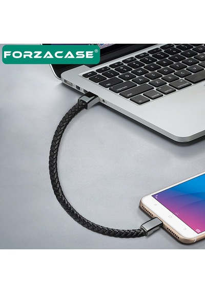 Forzacase FC346 PD 66 W Usb To Lightning Deri Bileklik Şarj Data Kablosu