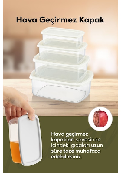 Vienev 24lü Hava Geçirmez Saklama Kabı Seti Gri 24lü 6x 250-500-750-1200 ML Gri