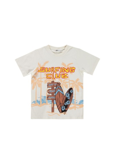 Civil Boys Surfing Club 6-9 Yaş Tişört - Kırık Beyaz