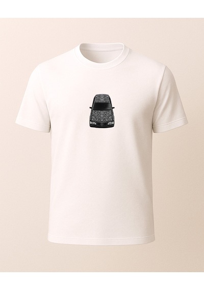 Etnik W124 Baskılı T-shirt Beyaz