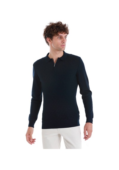 Hatemoğlu Lacivert Regular Fit Jakarlı Polo Yaka Yünlü Triko Kazak 34202023a003 005 Lacivert Hatemoğlu Lacivert Regular Fit Jakarlı Polo Yaka Yünlü Triko Kazak 34202023a003 005 Lacivert