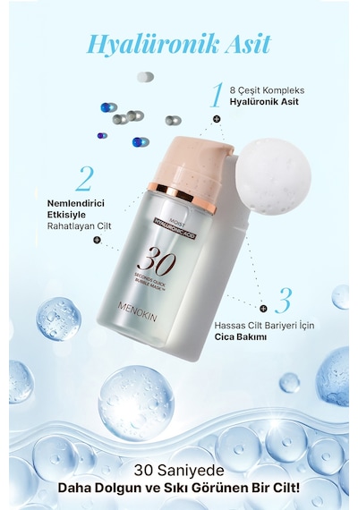 Nemlendirici, 8 Çeşit Hyalüronik Asitli Köpük Maske Menokın 30 Seconds Quick Bubble Mask Moist