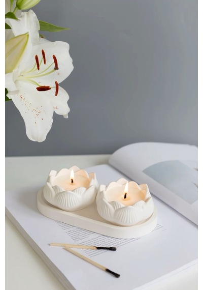 Bernami Biblo Pinterest Dekoratif Lotus Model Kokulu Tabaklı Mum Seti