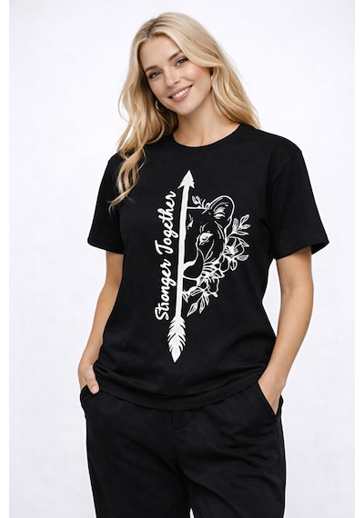 Sevgili Kombini Oversize Çift Tişört Unisex Matching Couple Stron Siyah