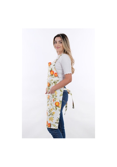 Sweet 3lü Set Ayarlanabilir Askılı Cepli Mutfak Önlüğü Seti 2 Eldiven Şeftali