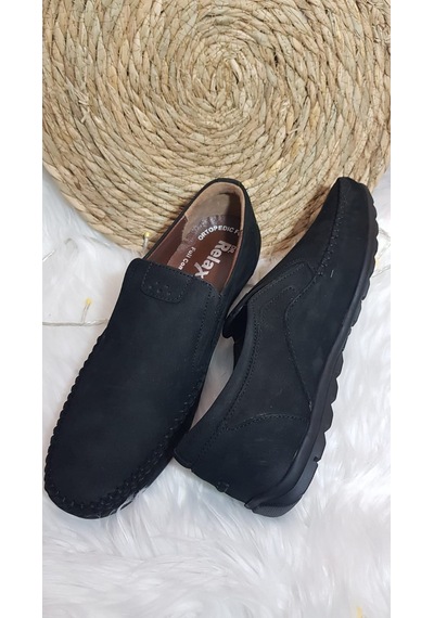 Dr. Relax Erkek Hakiki Deri Yumuşan Ayakkabı Ckr00440 Siyah Nubuk Siyah
