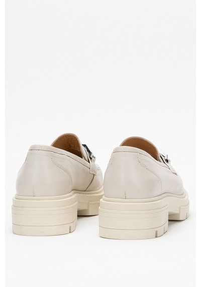 Dericlub Kadın Loafer Kalın Taban Tokalı Makosen Ayakkabı Br 44282 Bej