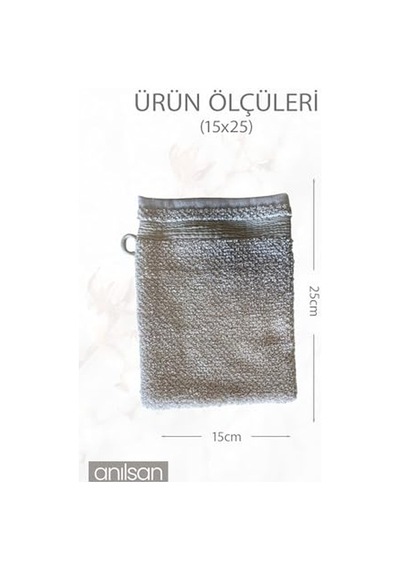 4'lü Havlu Banyo Kesesi Bej%100 Pamuk 15x25 Hamam Kesesi