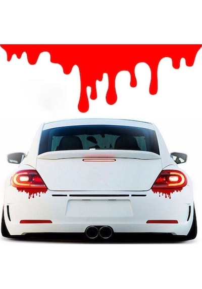Far Altı Kan Damlası Oto Özel Yeni Sticker Kırmızı