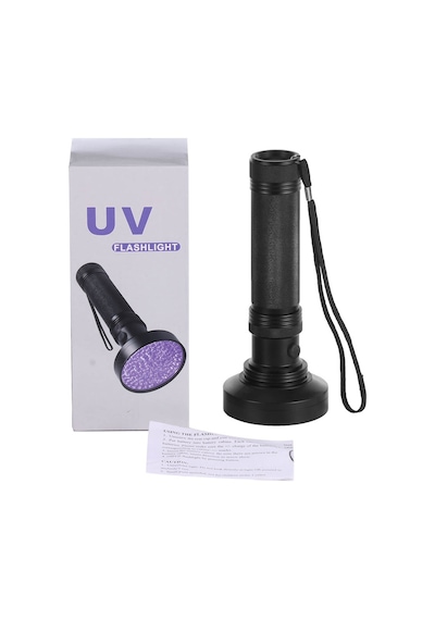 Uv 100 Led Mor işik Fener Sah-Te Para  Ultraviyole İdrar Siyah