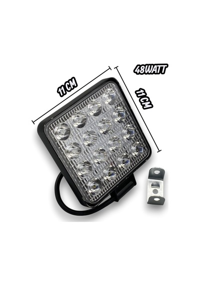 Motosiklet Led Far Kare 16 Led 12-24-48 Watt 10-30v Ith054