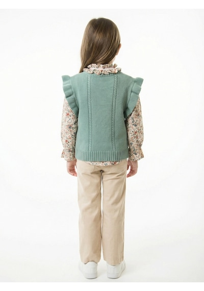 Xo Kids Kız Çocuk 3lu Alt Üst Takım 3-7 Yaş 4778 Haki