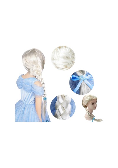Platin Altın Dore Renk Karlar Ülkesi Elsa Frozen Peruğu Çocuk Boy " 10661354