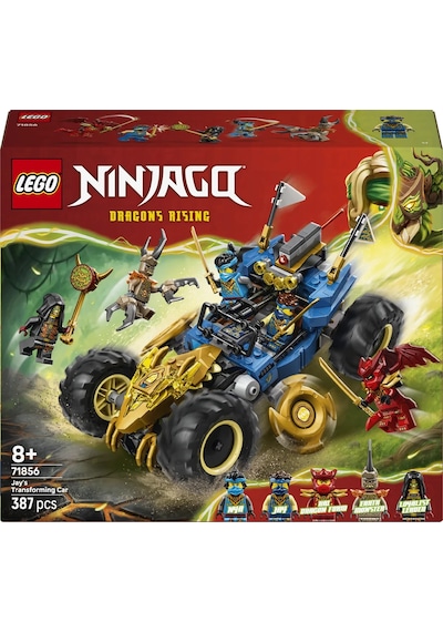 LEGO® NINJAGO® Jay'in Dönüşen Arabası 71856 - 8 Yaş Üzeri Çocuklar için Minifigür İçeren Yaratıcı Oyuncak Yapım Seti (387 Parça)