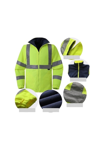 Reflektörlü Oxford Çift Renk 300d Oxford 5+1 Parka Sarı
