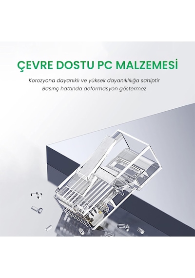 Cat6e Rj45 Jack 8p8c Ethernet Konnektörü Altın Kaplama 102 Adet Standart