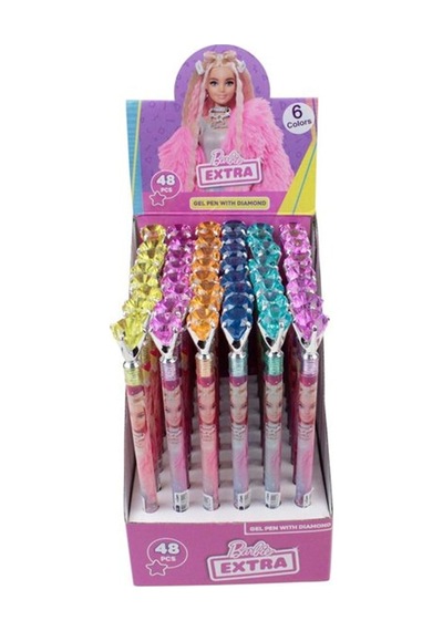 Dolphin Jel Kalem Barbie Taşlı 6 Renk B-170 Çok Renkli