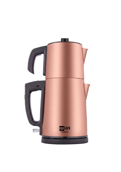 Teadem Xl Elektrikli Çay Makinesi Çaycı 2000w 1.7l Kettle 1.4l Xl Demlik 304 Paslanmaz Çelik Rose Gold