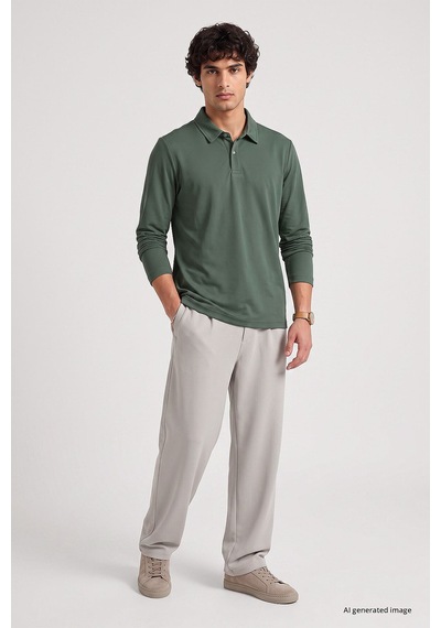 Tommy Life Açık Yeşil Rahat Form Basic Erkek Polo Yaka T-shirt - 88512 Camel