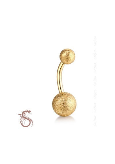 Altın Renk 8Mm Yuvarlak Top Uçlu Çelik Göbek Piercing P455C Altın
