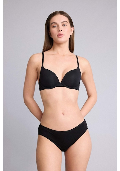 Defacto Micro Kaplı Yarım Dolgulu Balenli Tişört Bra Z3350az26spbk81 Siyah-bk81