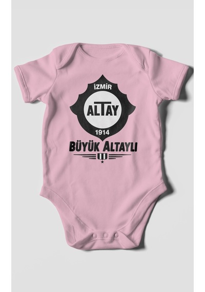 Morivokids Büyük Altaylı Altayspor Kısa Kollu Bebek Body %100 Pamuk Koyu Pembe