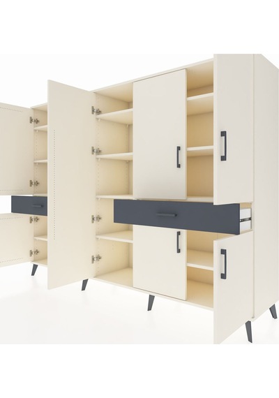Hyperion Dolap 12 Raflı 2 Çekmeceli 8 Kapaklı 220x44x163 Aytaşı-a Aytaşı-aytaşı/antrasit Hyperion Dolap 12 Raflı 2 Çekmeceli 8 Kapaklı 220x44x163 Aytaşı-a Aytaşı-aytaşı/antrasit