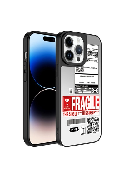 Apple iPhone Uyumlu 14 Pro Kılıf Aynalı Desenli Kamera Korumalı Parlak Zore Mirror Kapak - Fragile