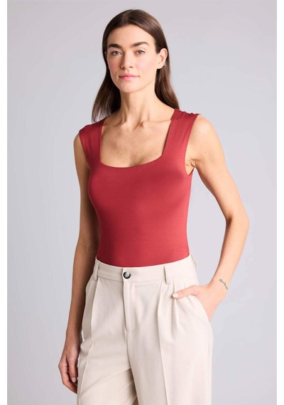 Defacto Kare Yaka Bodysuit E9045ax26smbr477 Bordo-br477