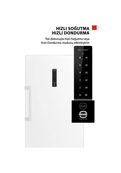 Toshiba GR-RU312WE-DMT(01) 238 L Dikey Derin Dondurucu