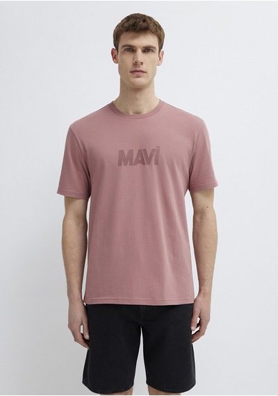 Mavi - Mavi Logo Baskılı Pembe Tişört 0612896-70948