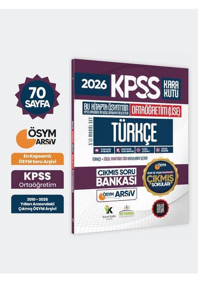 2026 Fullortaöğretim Kpss Türkçe Kara Kutu ÖSYM Çıkmış Soru Bankası Son 15 Yıl (Sadece Ortaöğretim)