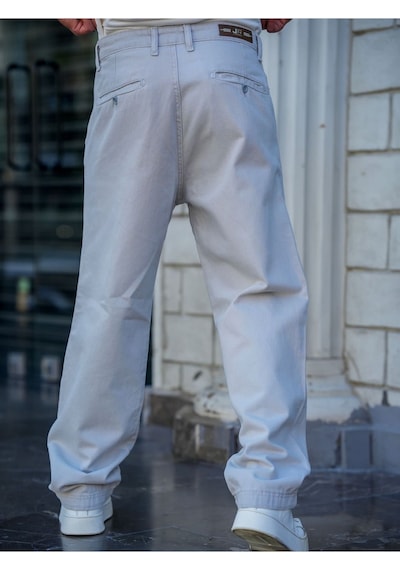 Tarz Cool Erkek Baggy Denim Pantolon Gri