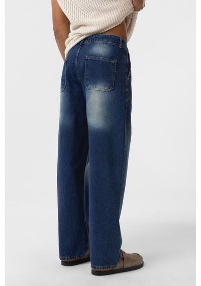 Vamos Cep Detaylı Baggy Fit Jean Yeşil Tint