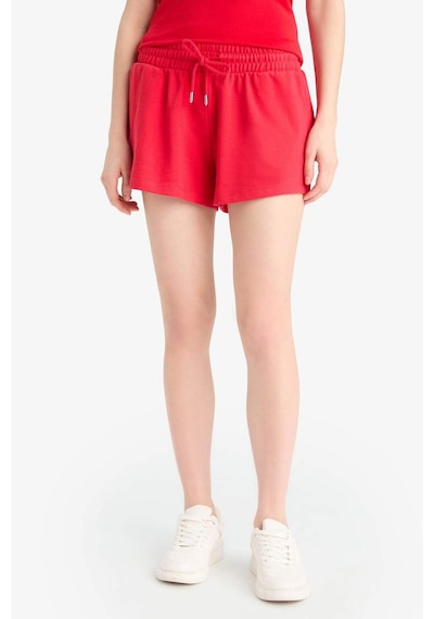 DeFacto Regular Fit Beli Bağcıklı Normal Bel Düz Paça Şort C7600AX25SMRD286 Kırmızı