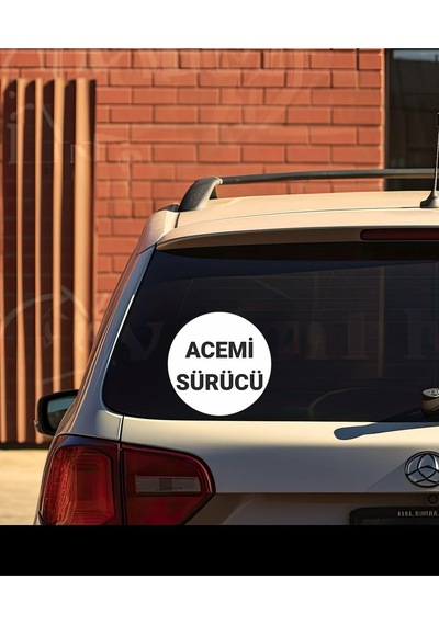 Parti Tasarla Acemi Sürücü Araba Etiketi 15 Cm Beyaz