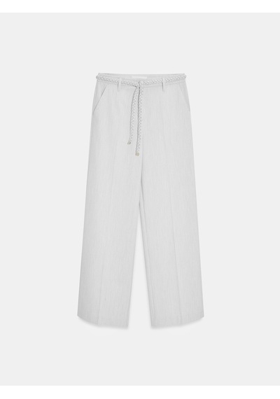 Dilvin 72688 Örgü Kemerli Pantolon-gri