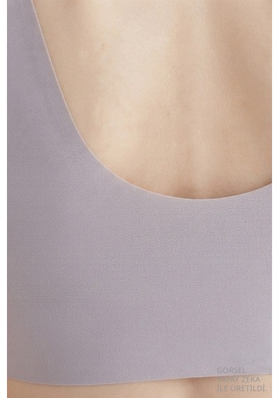 Cottonill Seamless Bra - Neriva Lila Lazer Kesim Önden Düğmeli Minimizer Kadın Sütyen