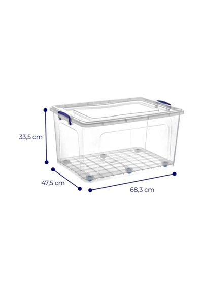 Tr Tekerlekli Kilitli Saklama Kutusu 80 Litre 3 Adet Tekerlekli Saklama Kabı Beyaz Genel