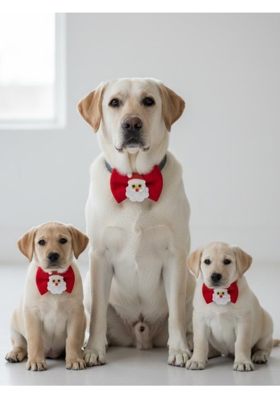 Rudolph Köpek Papyon Tasması Kırmızı Fiyonk Boyun Aksesuarı Noel Temalı Köpek Süsü Orta Ve Büyük Irklar İçin