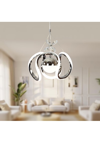 Tt306-25-tpl-kr Tt Ayd. Kavis 25lik Krom Tektoplu 3renk Led Avize Krom