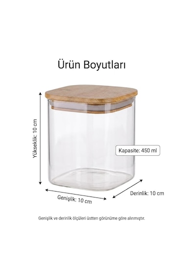 450ml Sızdırmaz Vakumlu Bambu Kapaklı Borosilikat Cam Kavanoz Hava Geçirmez & Dayanıklı Gıda Saklama Kabı 1 Diğer
