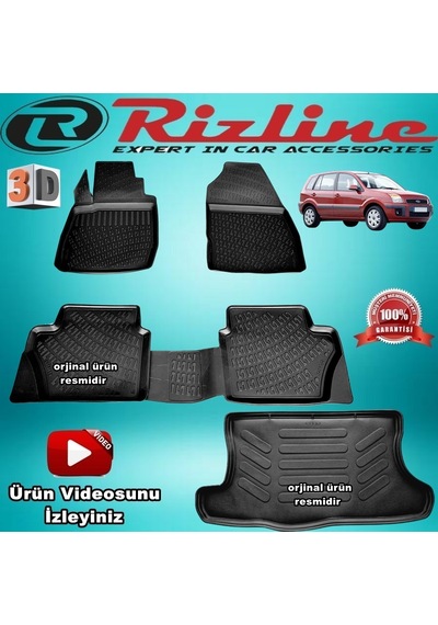 Ford Fusion 3D Paspas +Bagaj Havuzu Siyah 2002-2012 Arası Rizline N11.2691